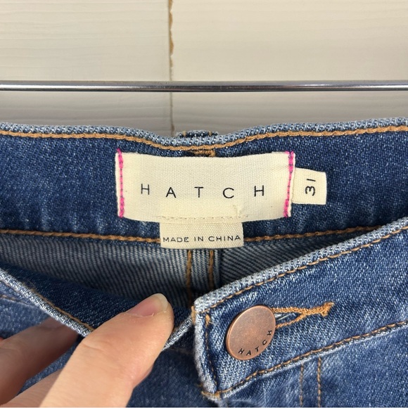 Hatch The Crop Denim Maternity Jeans Size 31 Under Belly Kick Flare Indigo - Picture 4 of 9